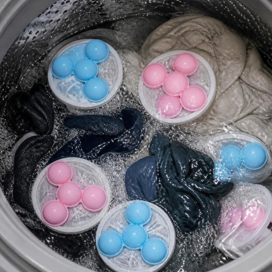 Filtros flutuantes coletando pelos na maquina de lavar