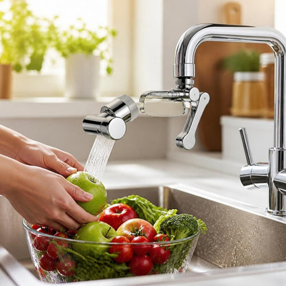 Extensor de Torneira lavando alimentos
