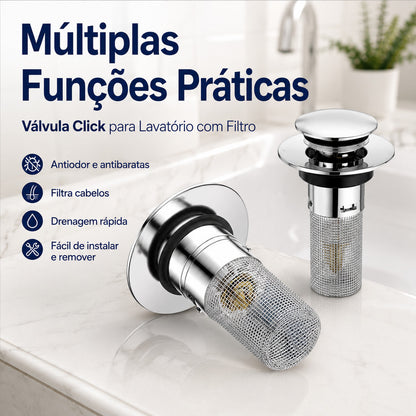 Multiplas funcoes da valvula click com filtro